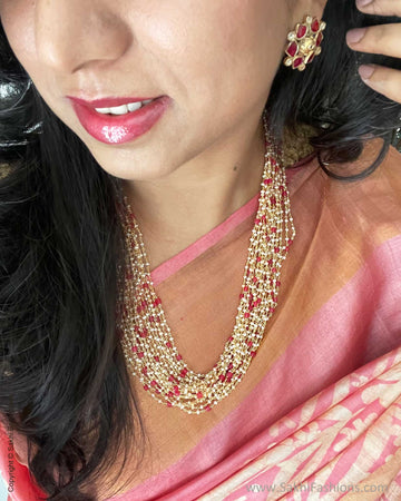 EE-V13710 Pink Tussar Silk Batik