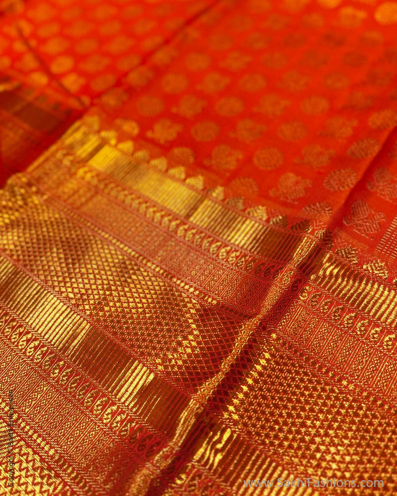 EE-W18038 Orange Pure Kanchi saree