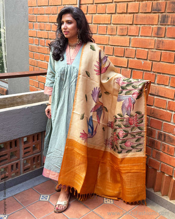 EE-W05057 Kalamkari Kanchi Dupatta