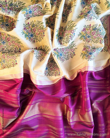 DP-Y10097 Purple Kanchi floral Sari