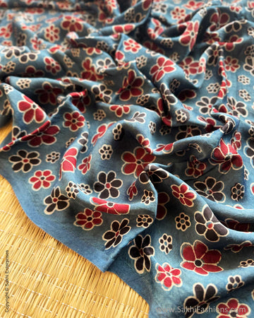 BL-Y10112 Blue Ajrakh Blouse