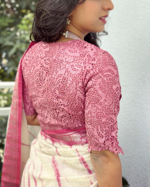 美品 akiki CUT JACQUARD BLOUSE/pink Pink Silk Cotton Pintuck Blouse | Women's Blouses | Brora Sale