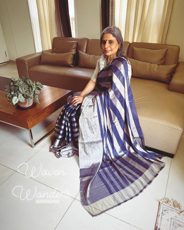 EE-W18369 Tissue Chanderi Sari
