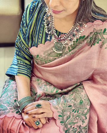 EE-V21243 Tussar Silk Sari