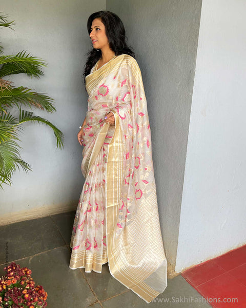 sari Light Purple Silk Woven Zari Saree|SARV129826