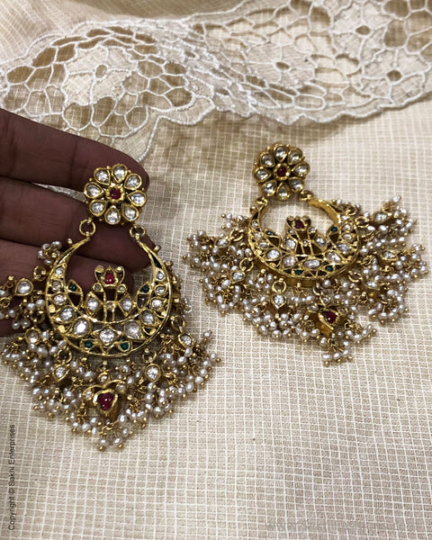 Gold Red Pure Gold Jhumka Sakhi Fashions – sakhifashions