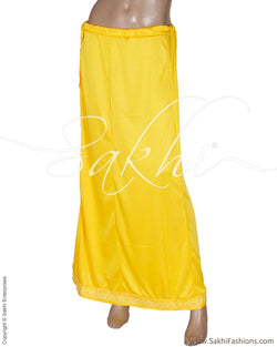 RPQ-6281 - Yellow &  Satin Petticoat