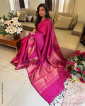 EE-Y04708 Pink Rawsilk sari