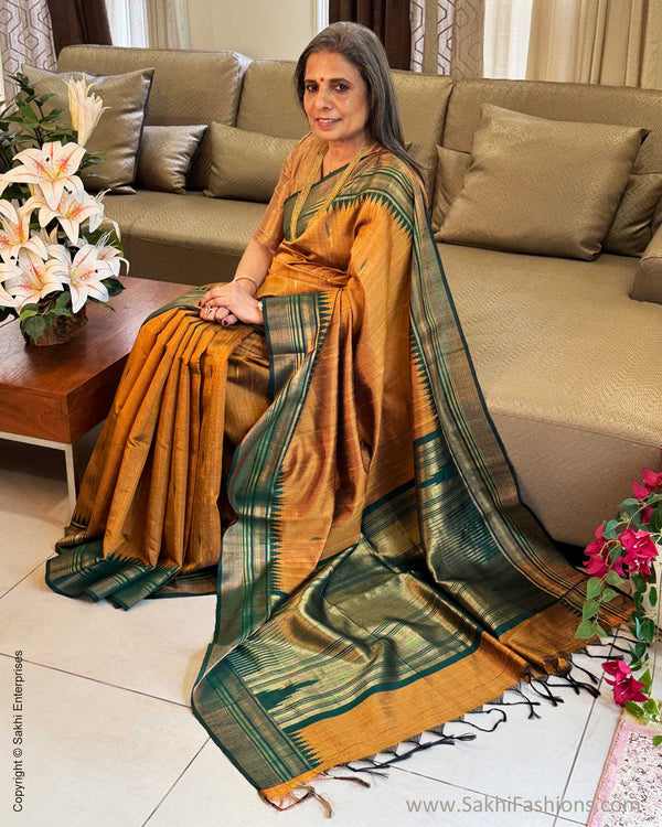 EE-Y04642 Mustard Rawsilk Sari
