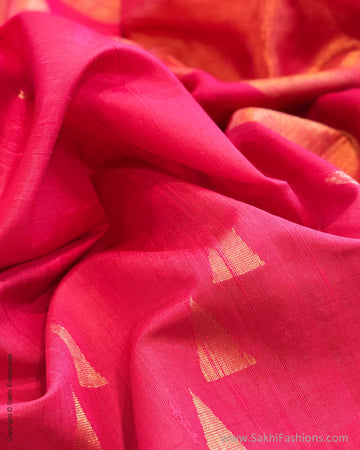 EE-Y04678 Red Rawsilk sari