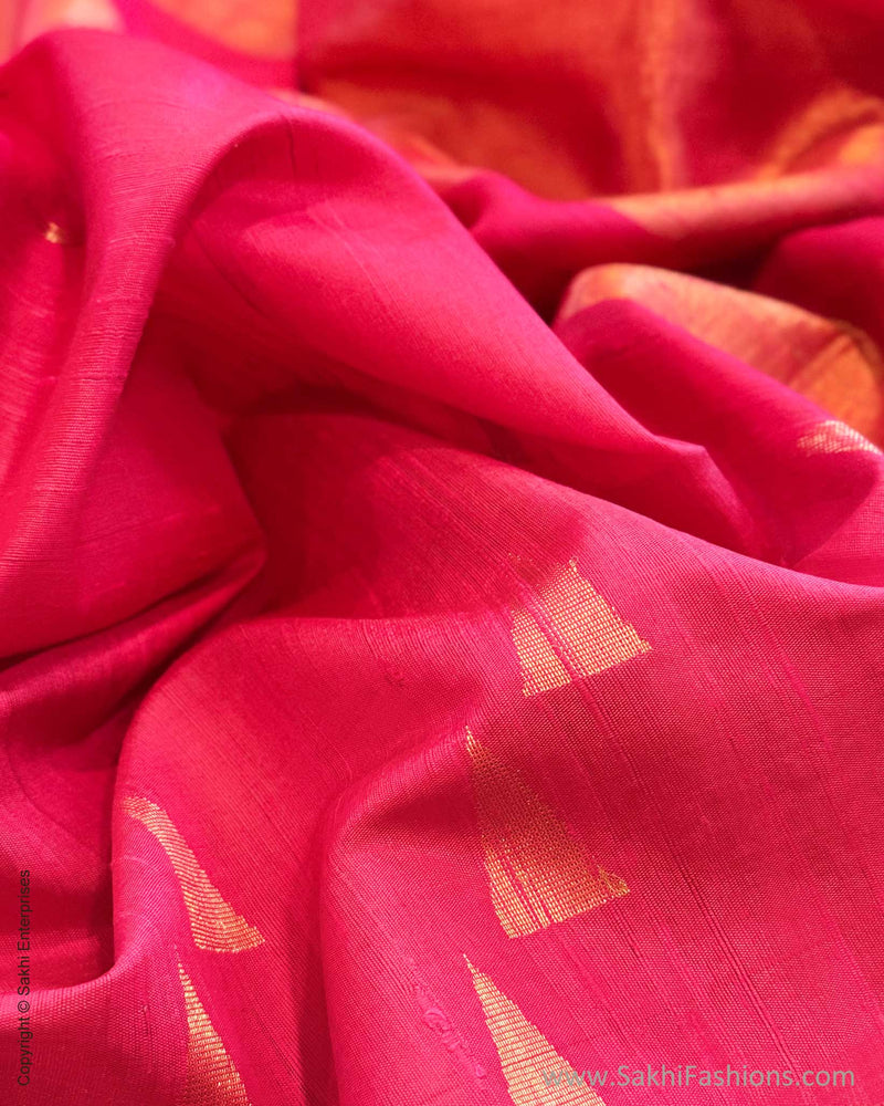 EE-Y04678 Red Rawsilk sari