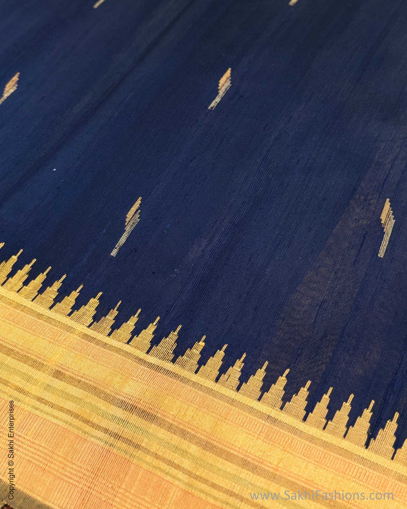 EE-Y04644 Blue Rawsilk Saree