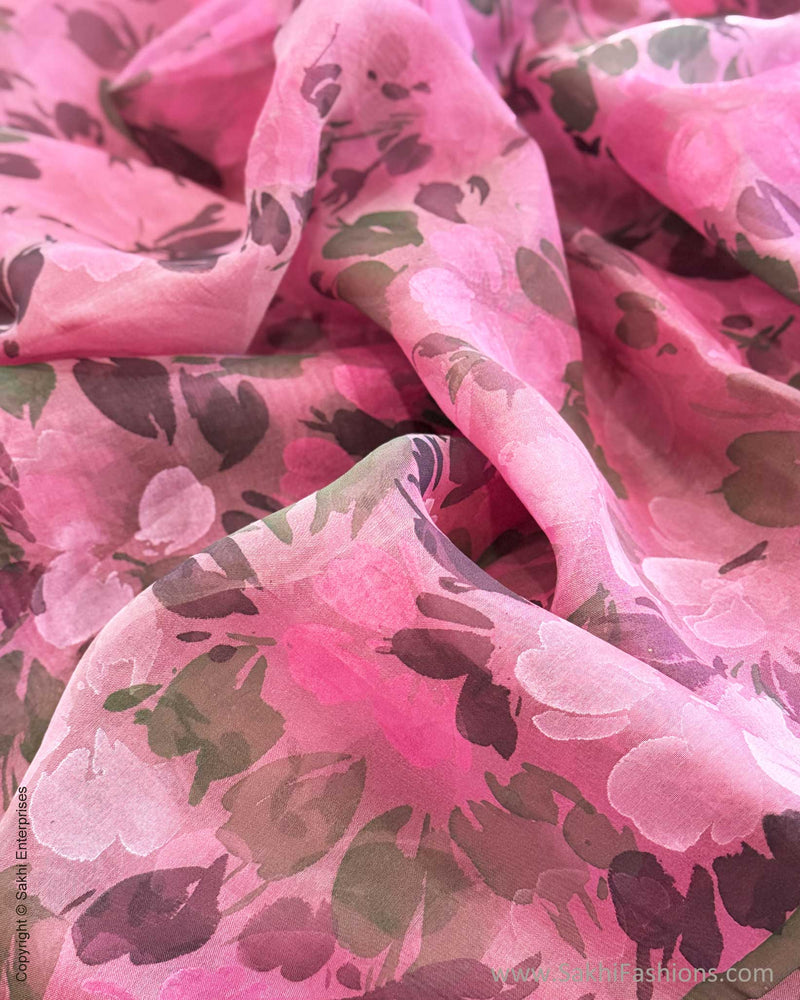 EE-Y04177 Pink Organza sari