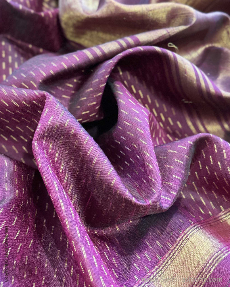 EE-Y04647 Purple Rawsilk Sari