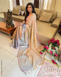 EE-Y03704 Silver Tissue Sari