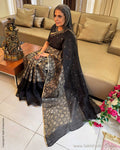 EE-Y03606 Black Organza sari