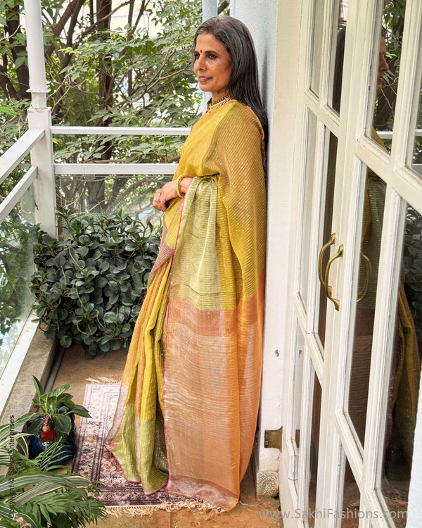 EE-Y03706 Green Tissue Sari