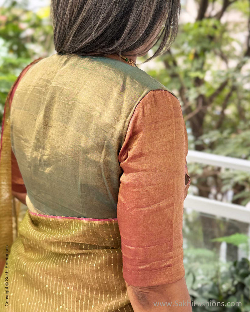EE-Y03706 Green Tissue Sari