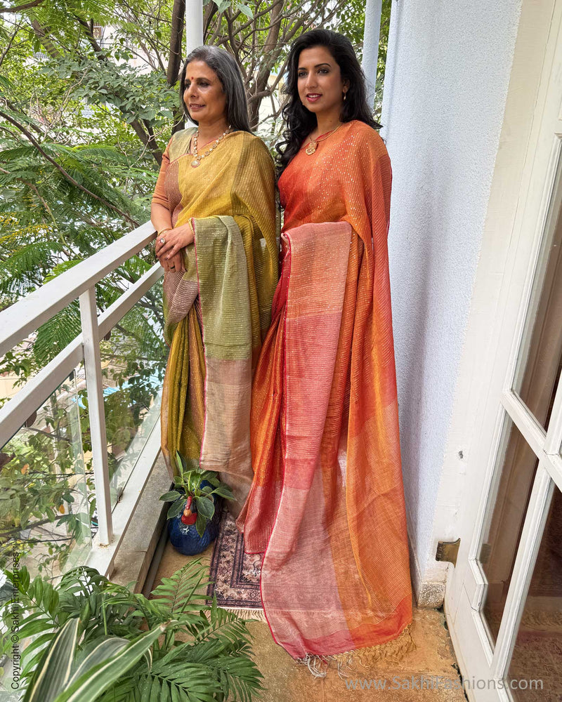 EE-Y03706 Green Tissue Sari