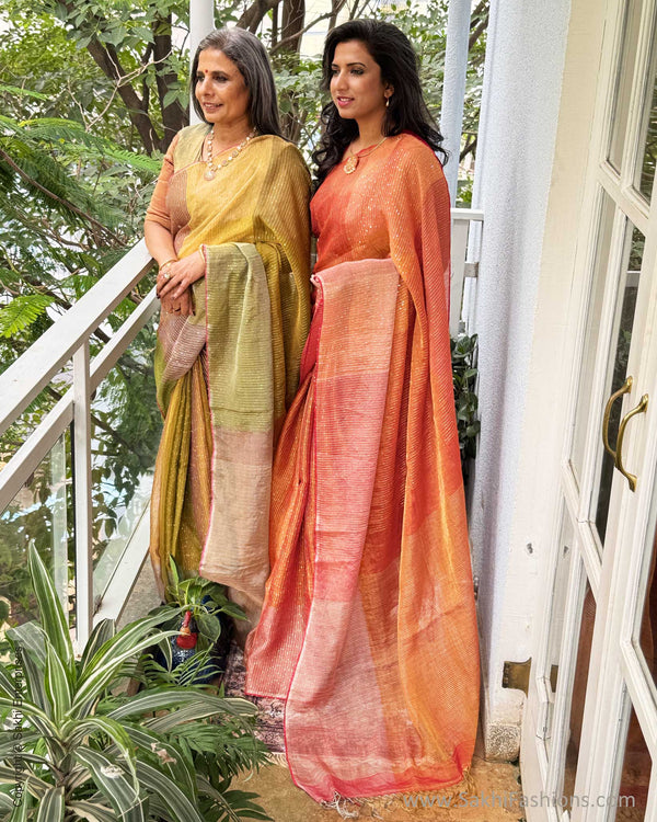 EE-Y03703 Red Tissue Sari