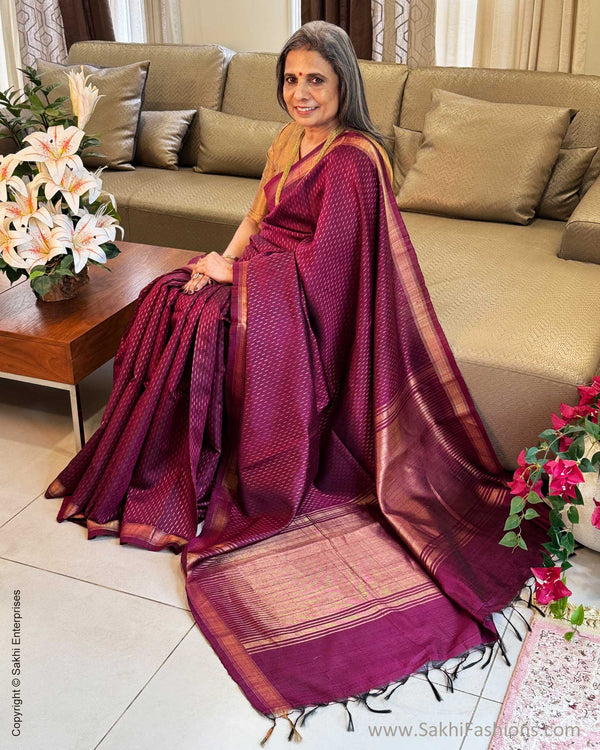 EE-Y04647 Purple Rawsilk Sari