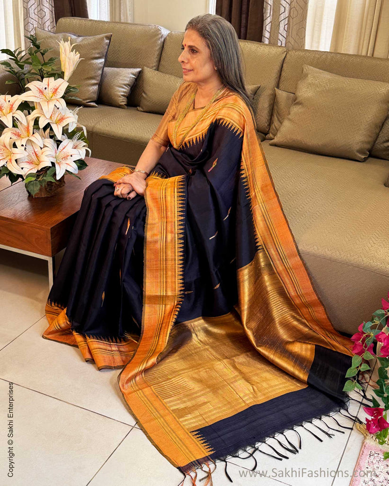 EE-Y04644 Blue Rawsilk Saree