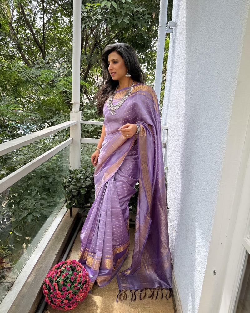 EE-X07339 Lilac Mangalgiri Silk