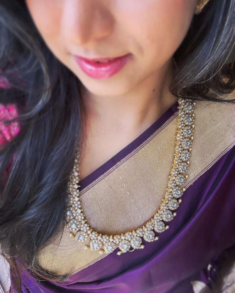 EE-X00217 Purple Banarsi Saree
