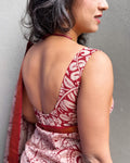 BL-R216661 Red Silk Kalamakri Blouse