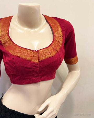 BL-Y25508R Red Mangalgiri Blouse