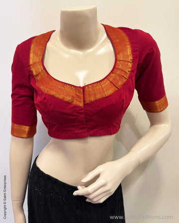 BL-Y25508R Red Mangalgiri Blouse