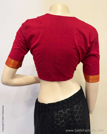 BL-Y25508R Red Mangalgiri Blouse
