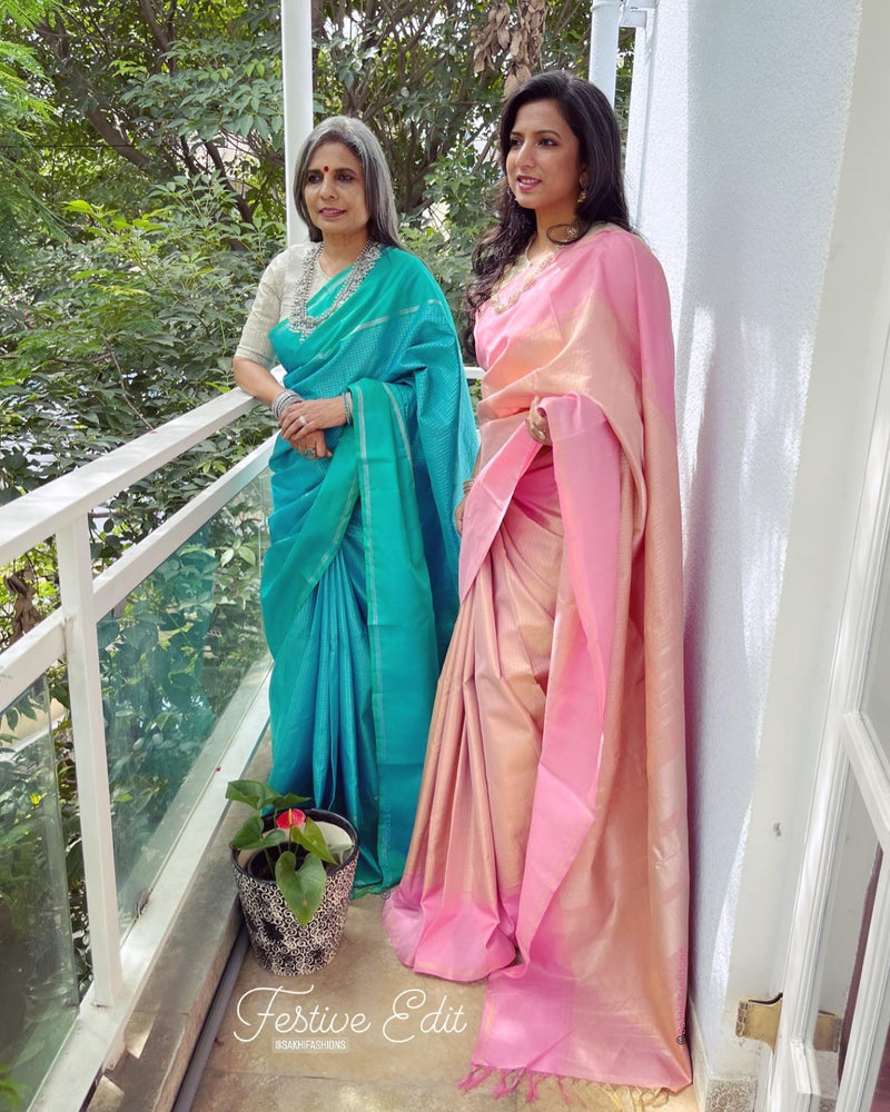 EE-W06069 Blue Kanjeevaram Saree