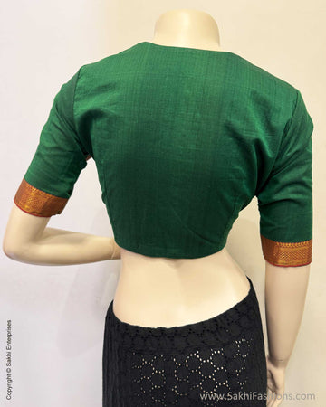 BL-R27140R Green Mangalgiri Blouse