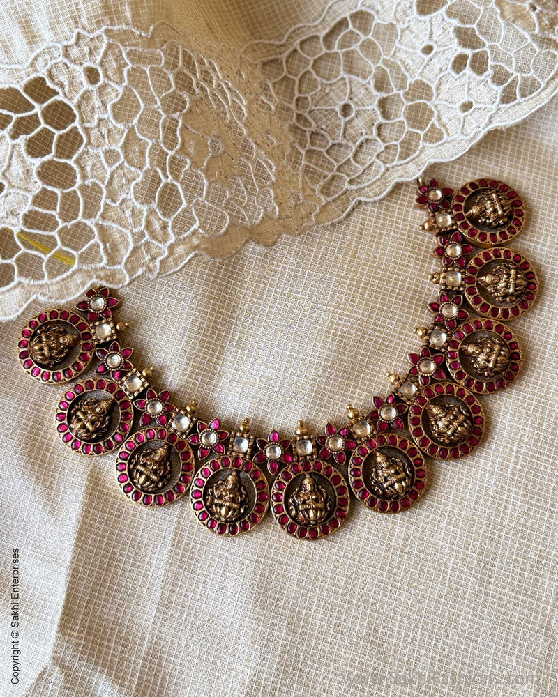 AS-Y07252 Silver Gold Choker