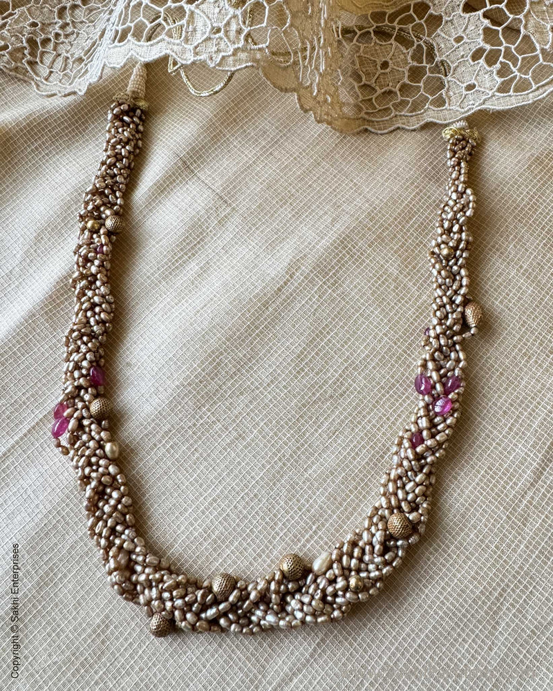 AS-Y07260 Waterfall Pearl necklace