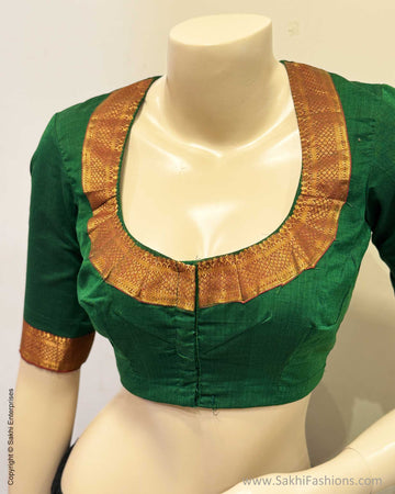 BL-R27140R Green Mangalgiri Blouse