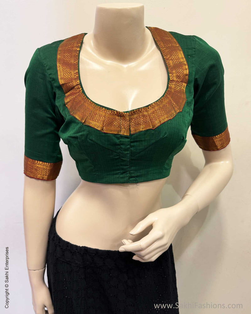 BL-R27140R Green Mangalgiri Blouse