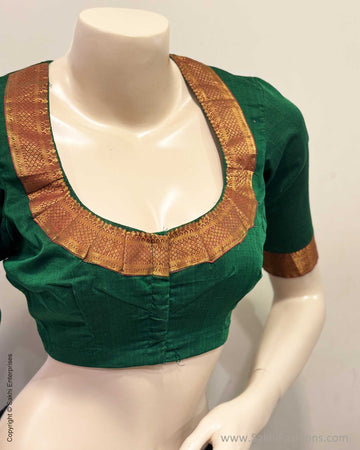 BL-R27140R Green Mangalgiri Blouse