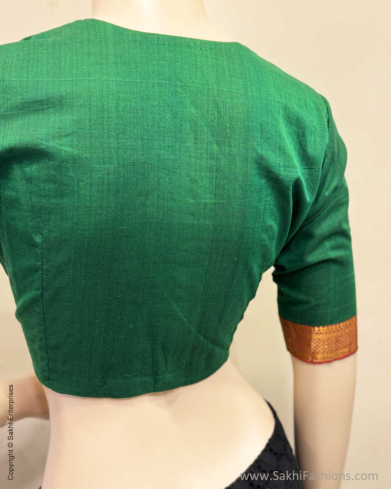 BL-R27140R Green Mangalgiri Blouse