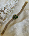 AS-Y12235 Silver Green Gold choker