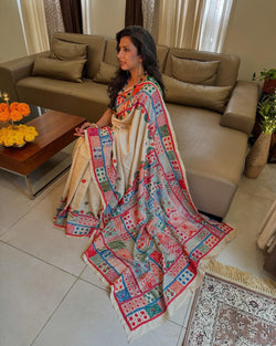 EE-X05387 Floral Tussar embroidered