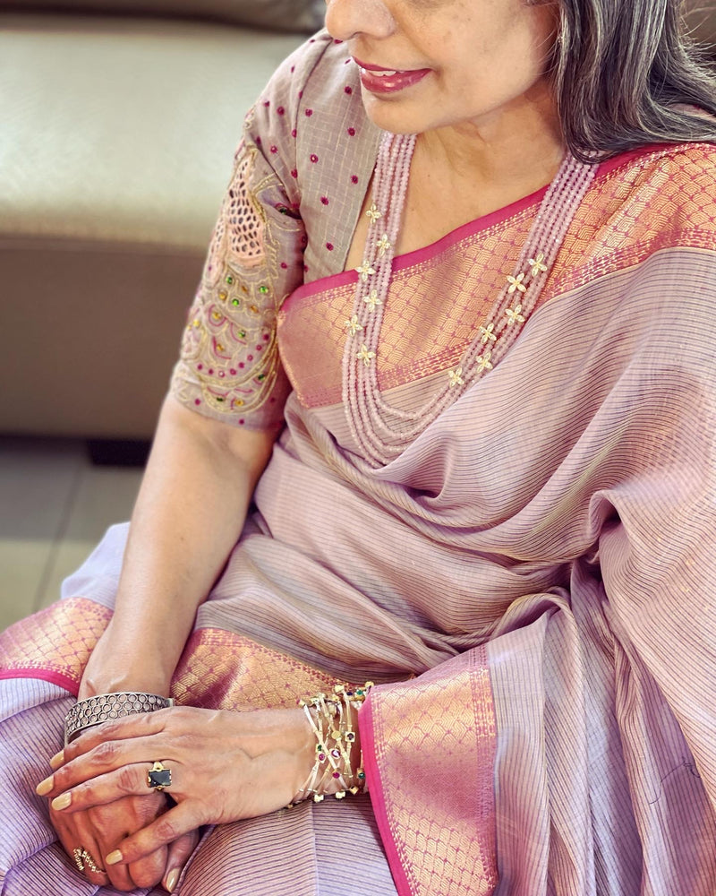 EE-W08631 Lilac Maheshwari Saree