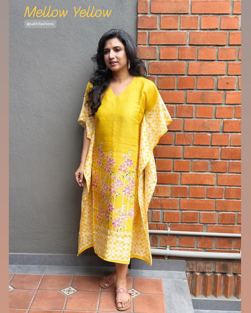 EE-X08655 Yellow Batik Kaftan