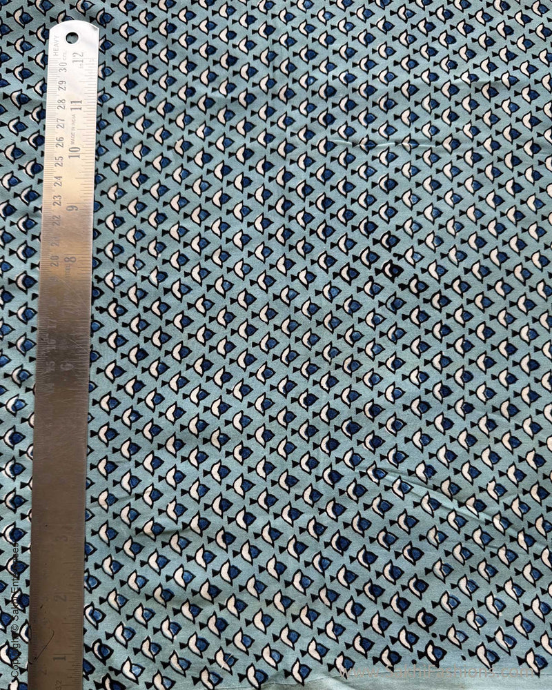 BL-X08660 Blue Ajrak Fabric