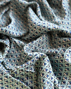 BL-X08660 Blue Ajrak Fabric