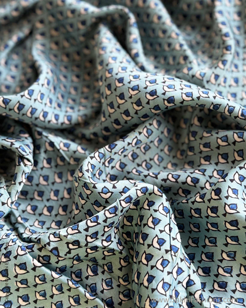 BL-X08660 Blue Ajrak Fabric