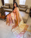 EE-X02946 Pink Gold Tissue Saree