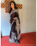 EE-S43534 Black Cutwork Saree