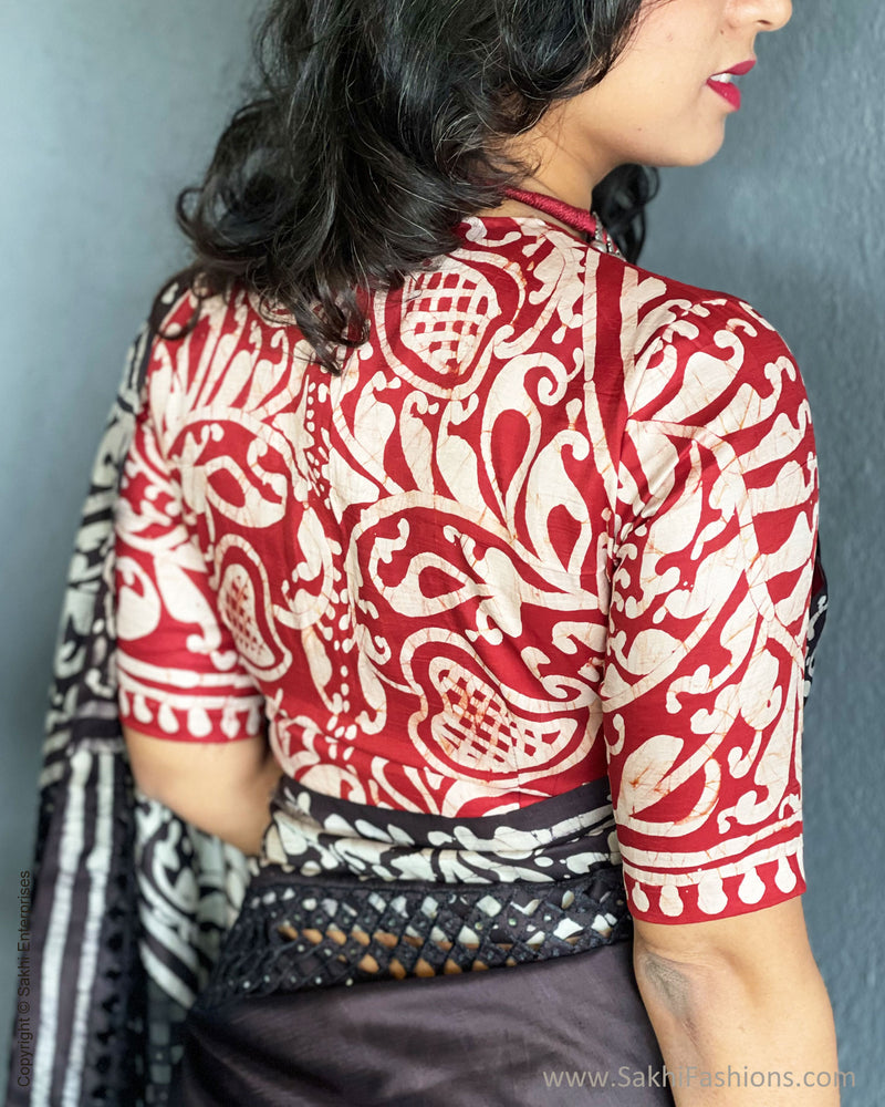 BL-R47013 Red Batik Blouse